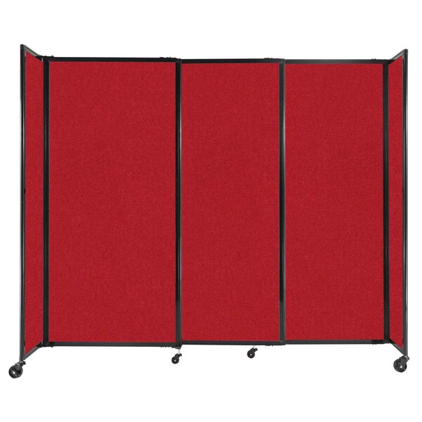StraightWall Sliding Portable Partition 7'2" x 6' Red Fabric